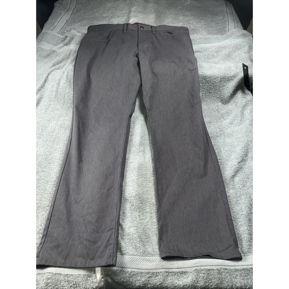 Alfani Slim Fit Pants‎ Men's 40X32 Gray Striped Cotton Casual Modern